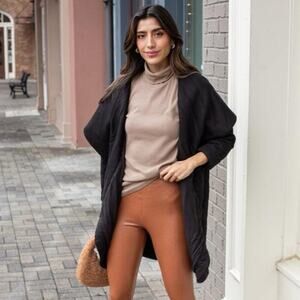 Steve Madden Black Quilted Shawl Collar Open Front Jacket XL NWT